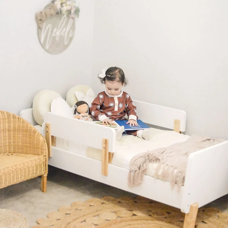 Muse Toddler Bed - White/Natural