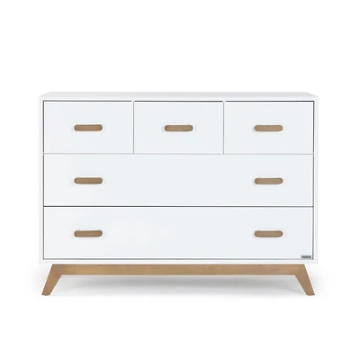 Soho 5-Drawer Dresser - White / Walnut