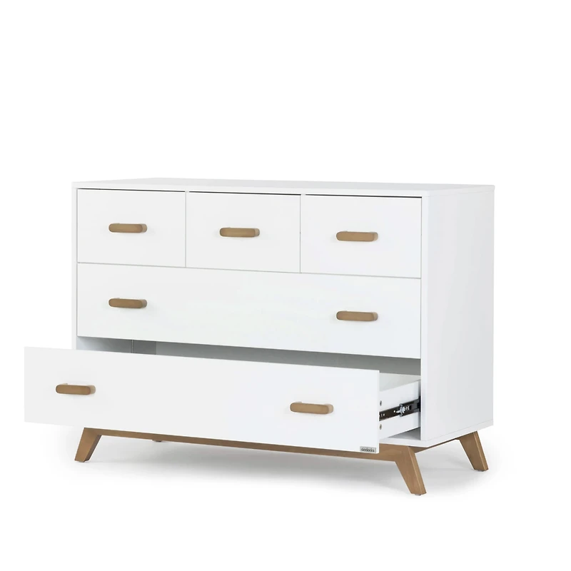 Soho 5-Drawer Dresser - White / Walnut