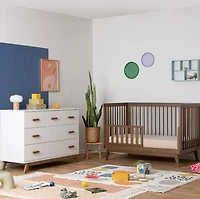 Soho 5-Drawer Dresser - White / Walnut