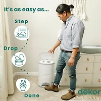 Diaper Pails Dekor Eko - White