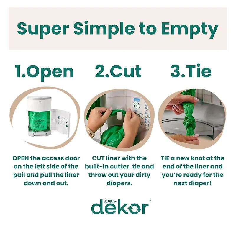 Diaper Pails Dekor Eko Pl Whit