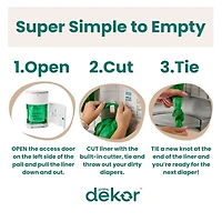 Diaper Pails Dekor Eko Pl Whit