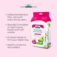 Serviettes Lingettes Paquet de 30 Bambou Main Visage