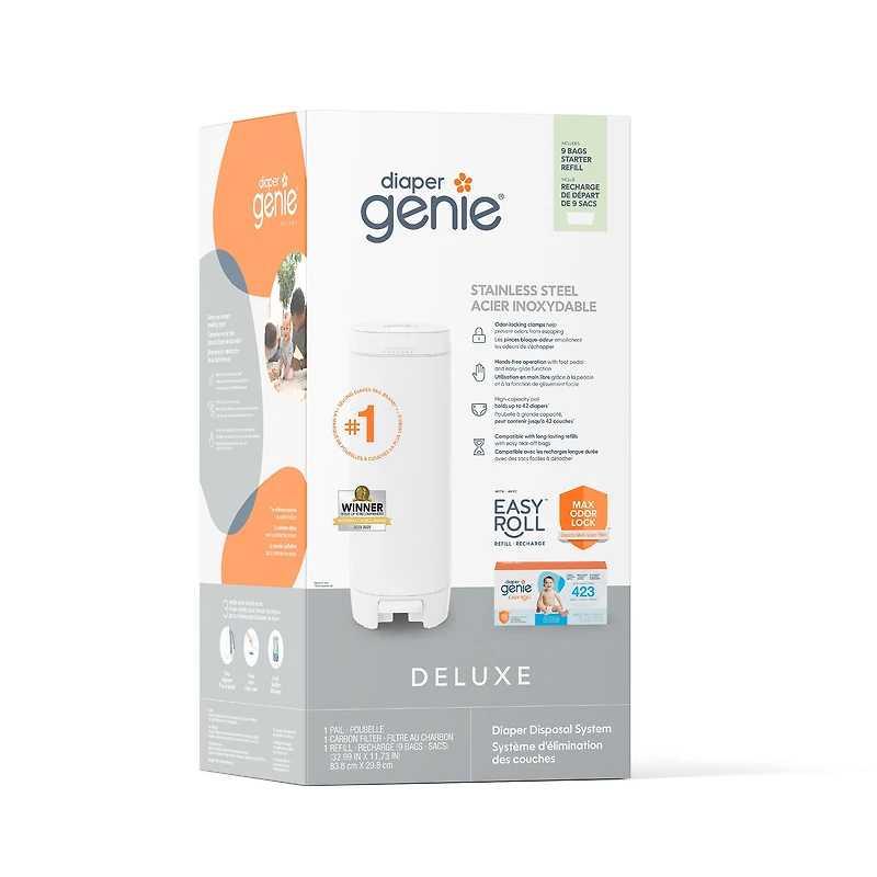 Deluxe Pail Diaper Genie White