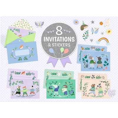 Invitations(8) Animal Fanfare