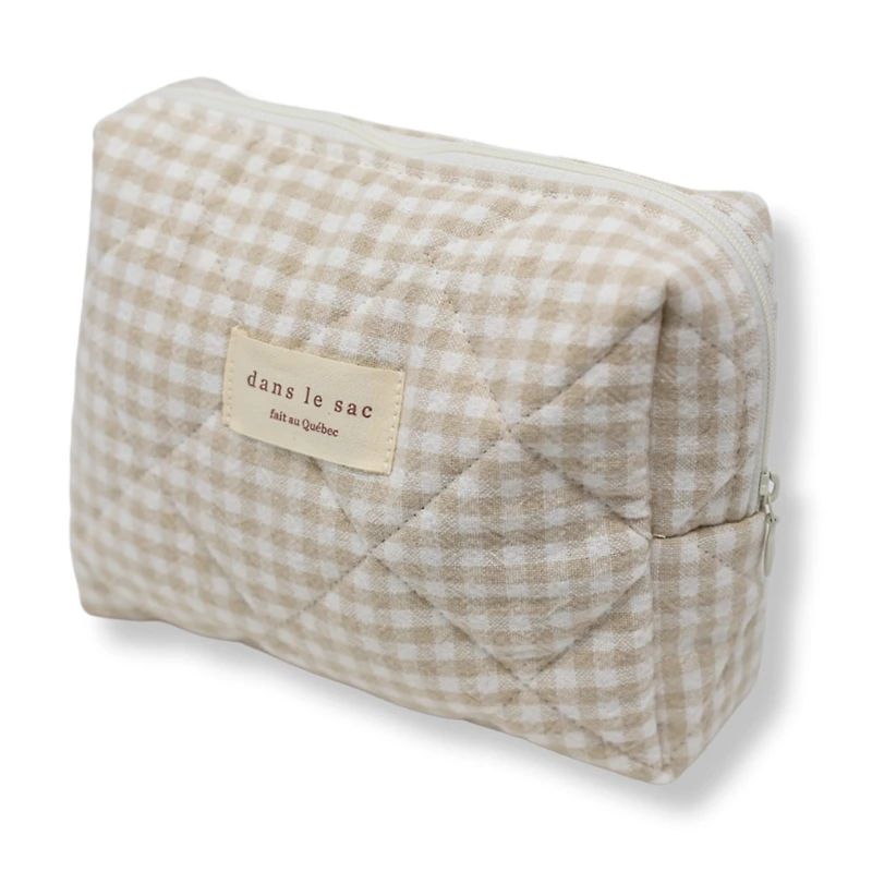MAMA Pouch - Gingham Beige