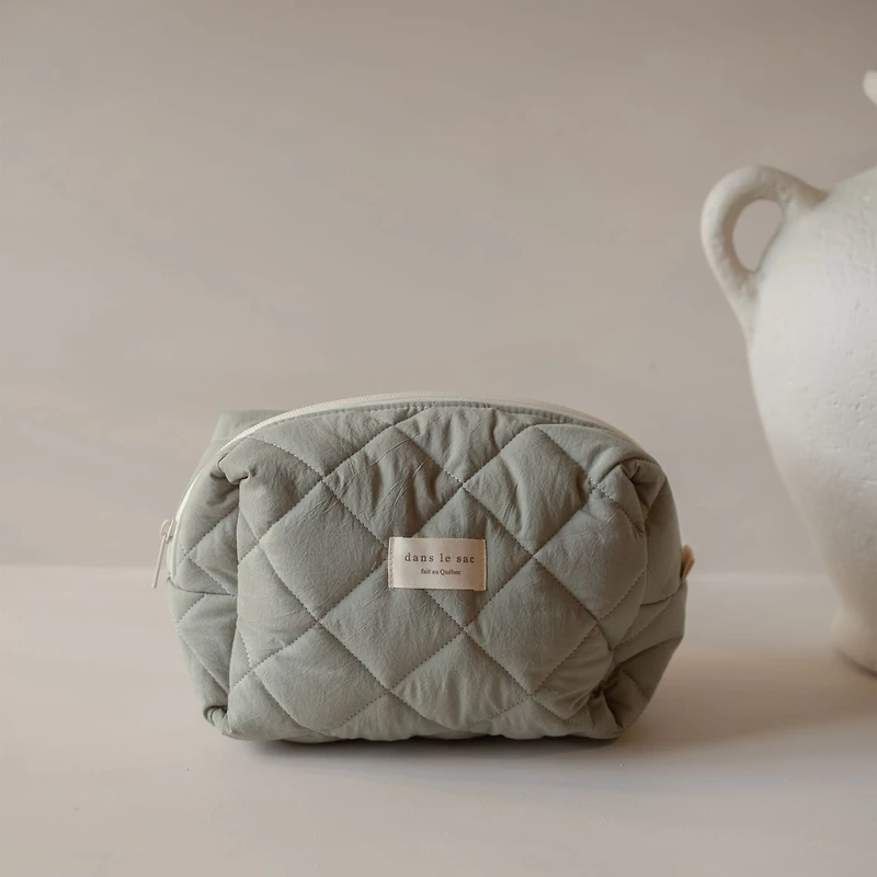 Large Quilted Pouch- Mint