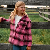 Plaid Bow & Blush Shacket 7-14