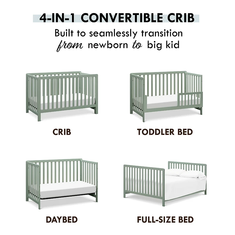 Colby 4-in-1 Convertible Crib - Sage