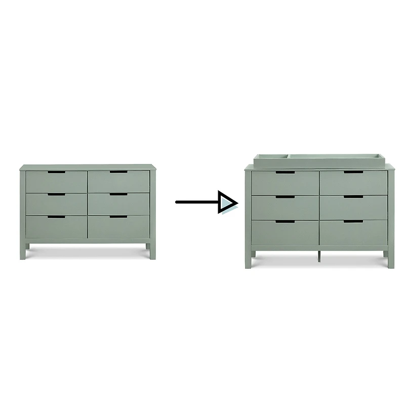 Colby 6-Drawer Double Dresser - Light Sage