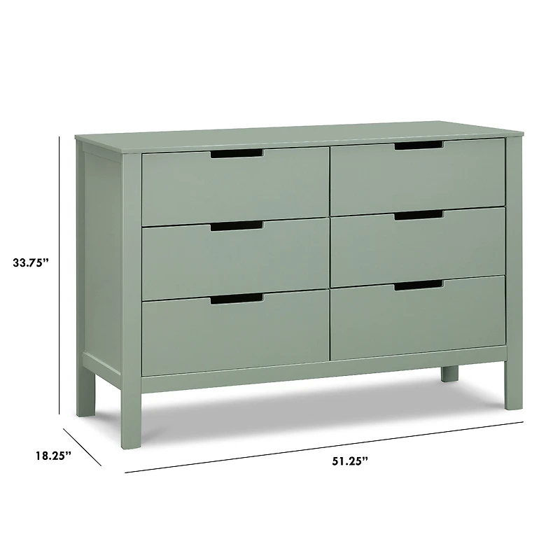 Colby 6-Drawer Double Dresser - Light Sage