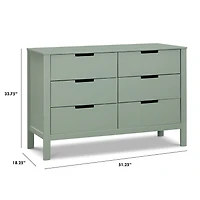 Colby 6-Drawer Double Dresser - Light Sage