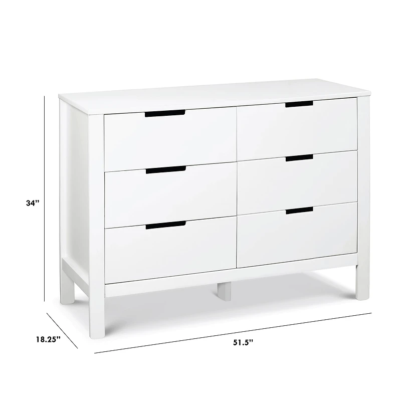 Commode 6 Tiroirs Colby - Blanc