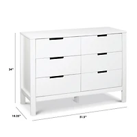 Commode 6 Tiroirs Colby - Blanc