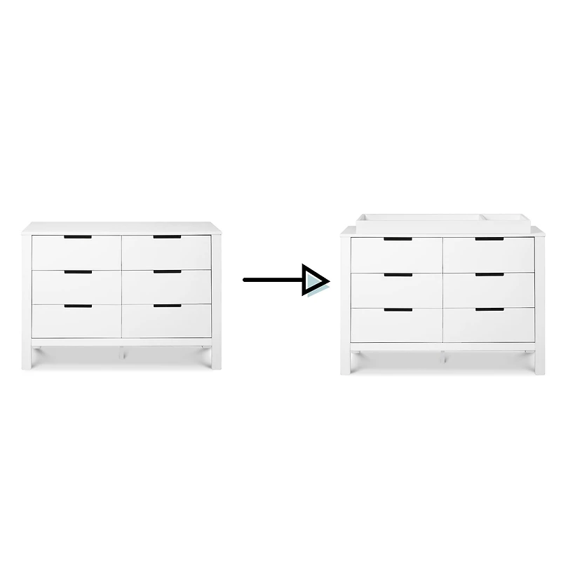 Commode 6 Tiroirs Colby - Blanc