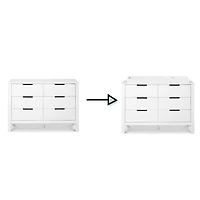 Commode 6 Tiroirs Colby - Blanc