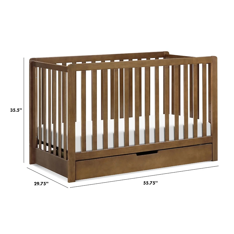 Couchette Convertible 4-en-1 Colby avec Tiroir Gigogne - Noyer