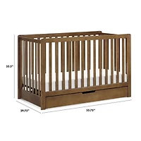 Couchette Convertible 4-en-1 Colby avec Tiroir Gigogne - Noyer
