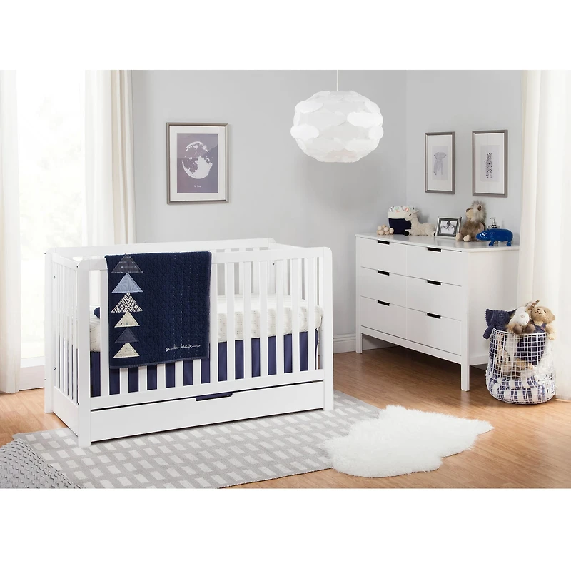 Colby 4-in-1 Convertible Crib with Trundle Drawer - White