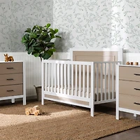 Couchette Convertible 4-en-1 Radley - Blanc et Bois Côtier