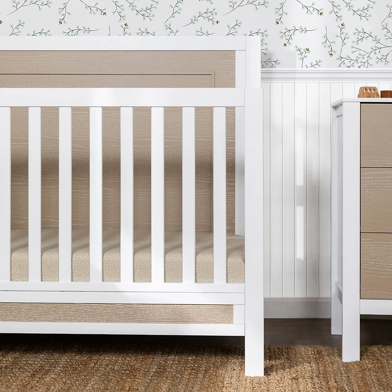 Radley 4-in-1 Convertible Crib - White & Coastwood