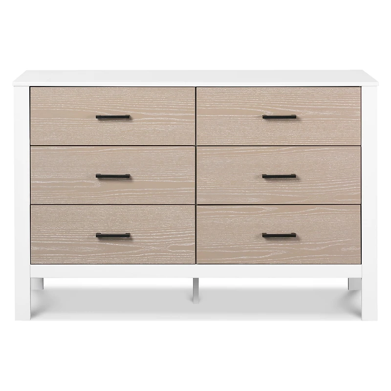 Commode 6 Tiroirs Radley - Blanc et Bois Côtier