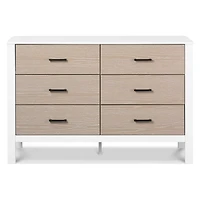 Commode 6 Tiroirs Radley - Blanc et Bois Côtier