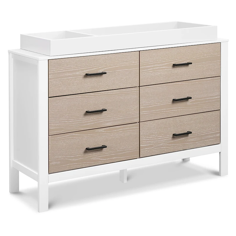 Commode 6 Tiroirs Radley - Blanc et Bois Côtier