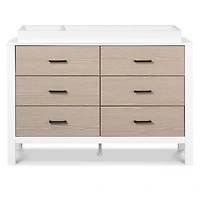 Commode 6 Tiroirs Radley - Blanc et Bois Côtier