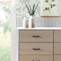 Commode 6 Tiroirs Radley - Blanc et Bois Côtier