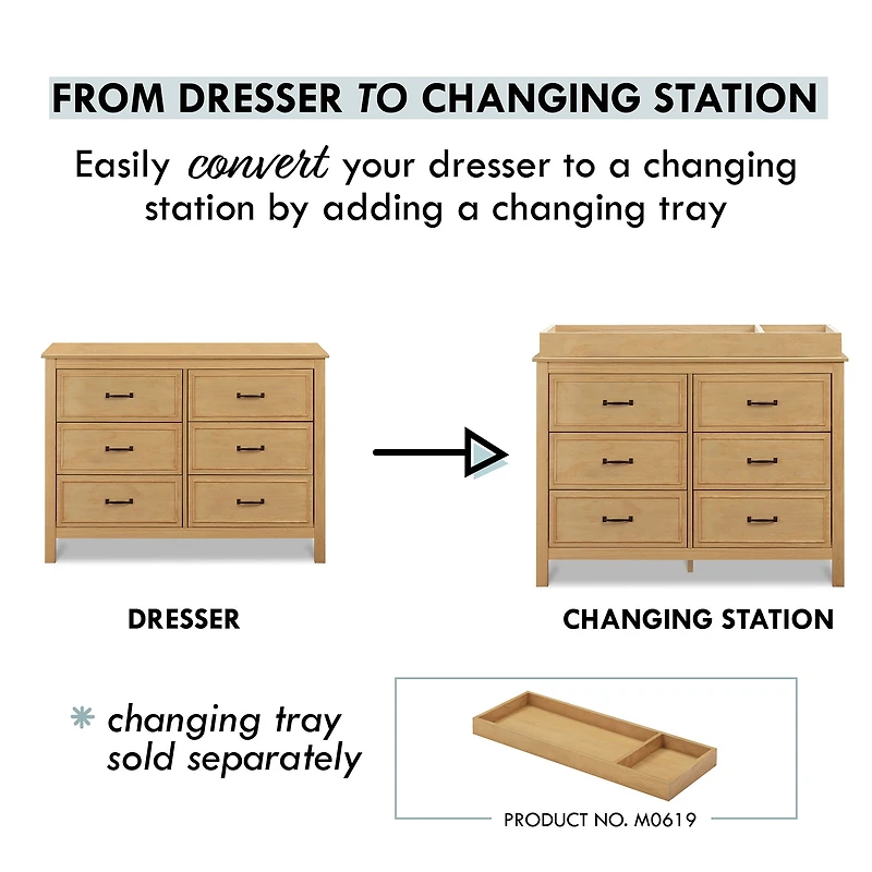 Charlie 6-Drawer Double Dresser - Honey 