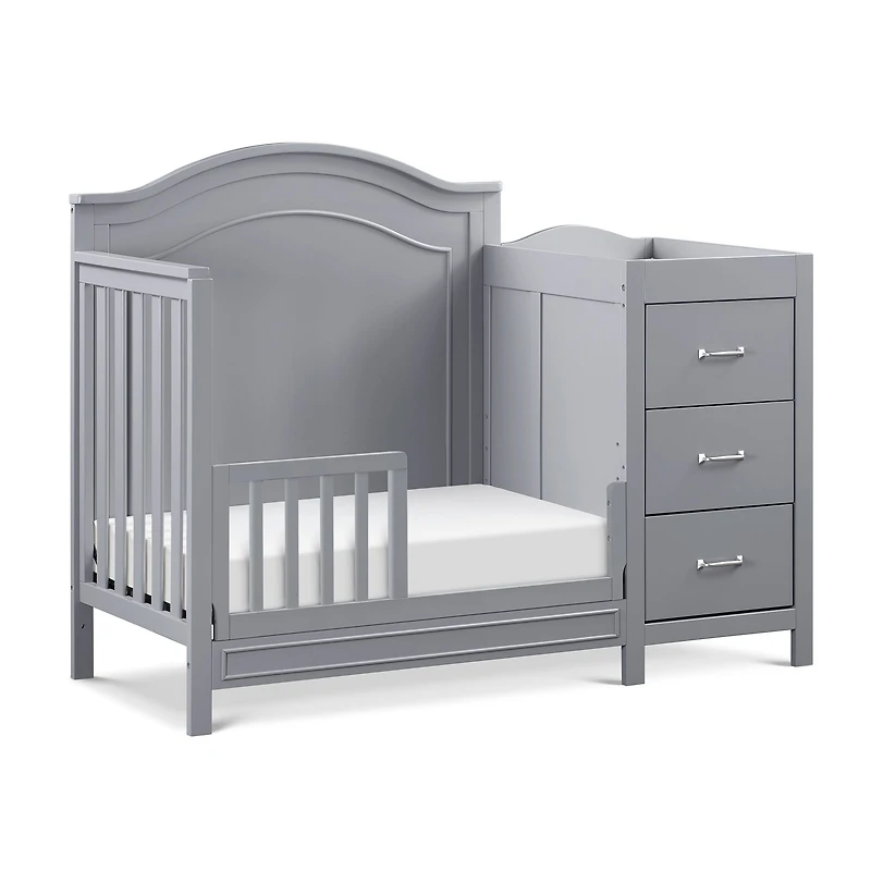 Charlie 4-in-1 Convertible Mini Crib & Changer - Grey