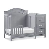 Charlie 4-in-1 Convertible Mini Crib & Changer - Grey