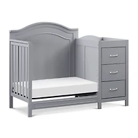 Charlie 4-in-1 Convertible Mini Crib & Changer - Grey