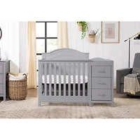 Charlie 4-in-1 Convertible Mini Crib & Changer - Grey