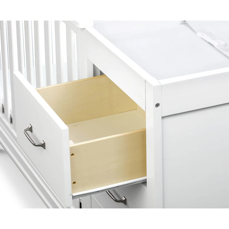 Charlie 4-in-1 Convertible Mini Crib & Changer - White