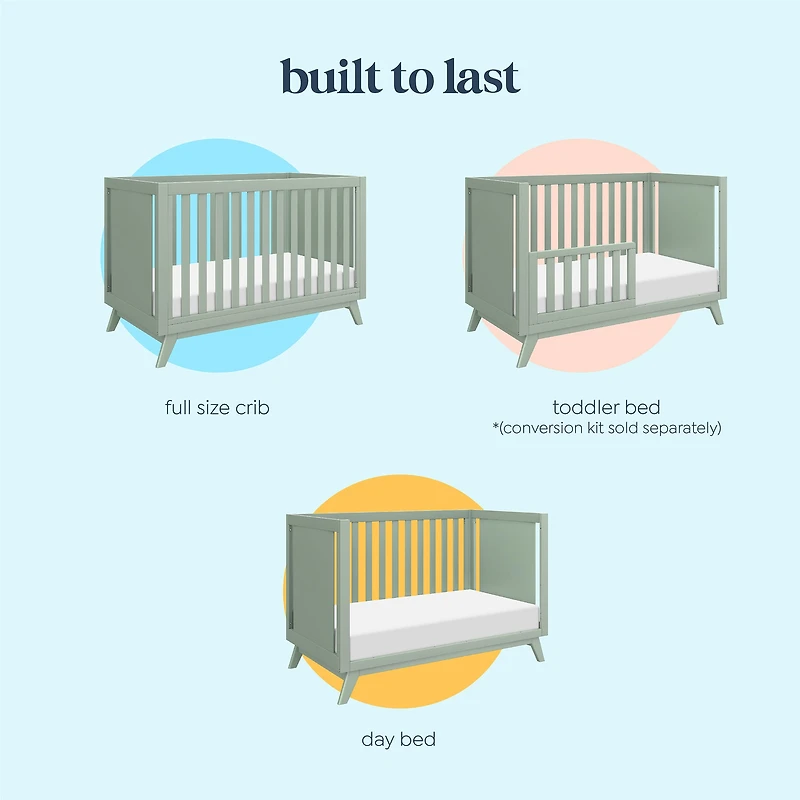 Otto 3-in-1 Convertible Crib-  Sage