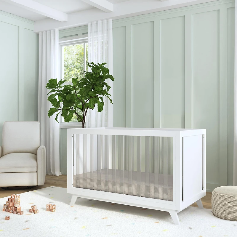 Otto 3-in-1 Convertible Crib - White/Acrylic