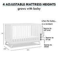 Otto 3-in-1 Convertible Crib - White/Acrylic