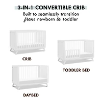 Otto 3-in-1 Convertible Crib - White/Acrylic