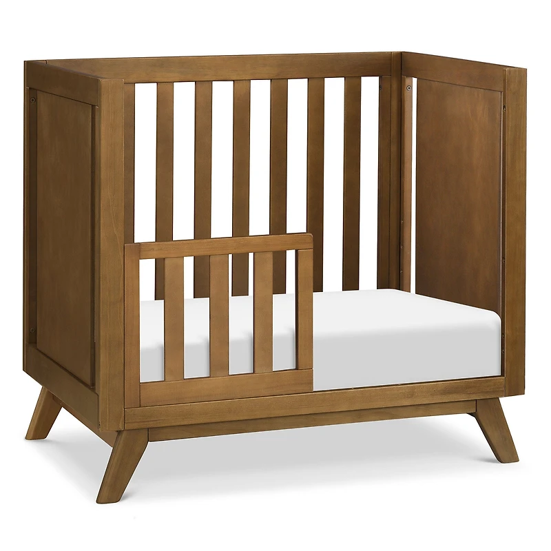 Otto 3-in-1 Convertible Mini Crib with 4" Mattress - Walnut