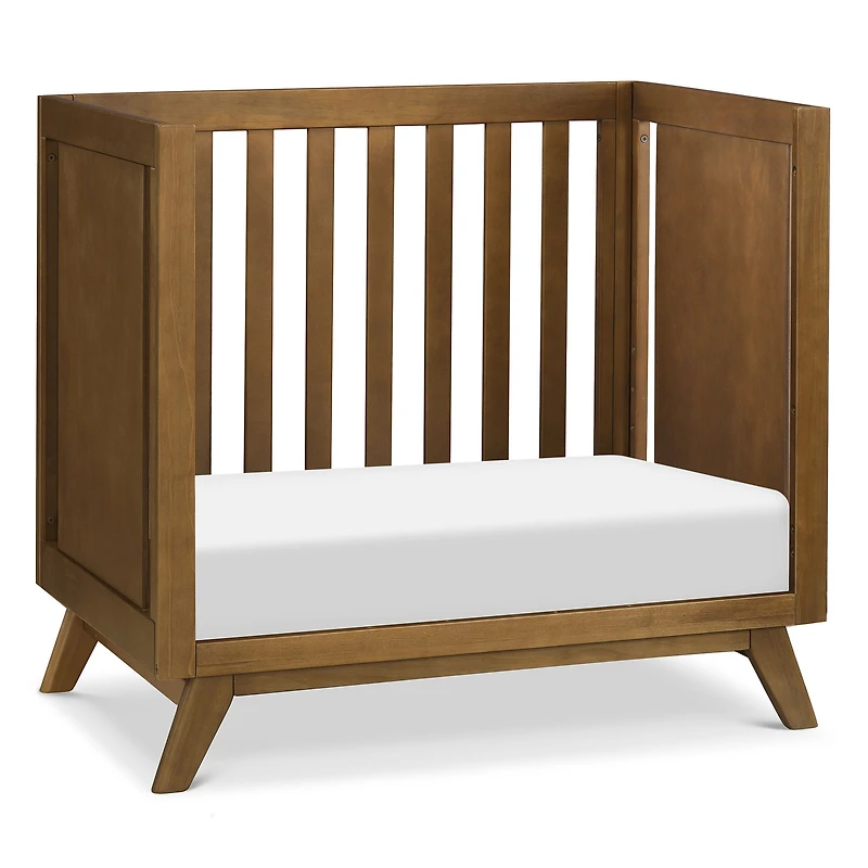 Otto 3-in-1 Convertible Mini Crib with 4" Mattress - Walnut