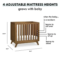 Mini Couchette Convertible Otto 3-en-1 (avec matelas de 4" inclus) - Noisette