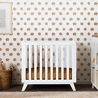 Otto 3-in-1 Convertible Mini Crib with 4" Mattress - White