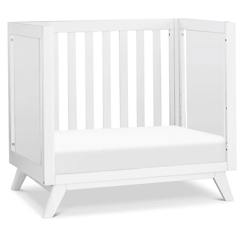 Otto 3-in-1 Convertible Mini Crib with 4" Mattress - White