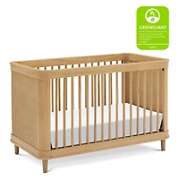 Marin with Cane 3-in-1 Convertible Crib - Honey and Honey Cane