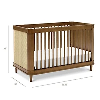 Marin with Cane 3-in-1 Convertible Crib - Walnut