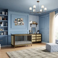 Marin with Cane 3-in-1 Convertible Crib - Walnut