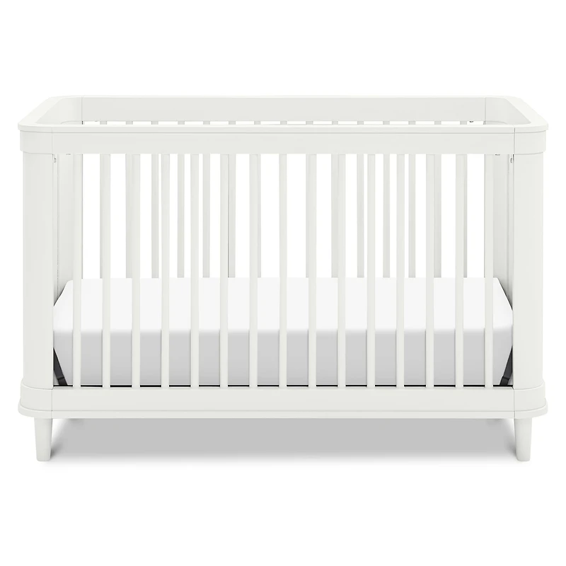 Marin with Cane 3-in-1 Convertible Crib - Warm White and Honey Cane